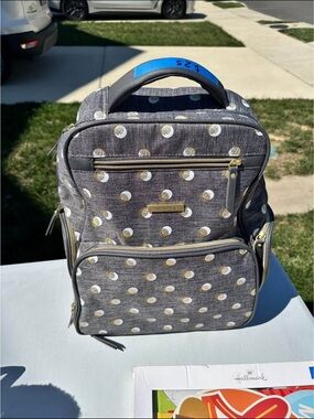 Polka Dot Gray Baby Diaper Backpack
